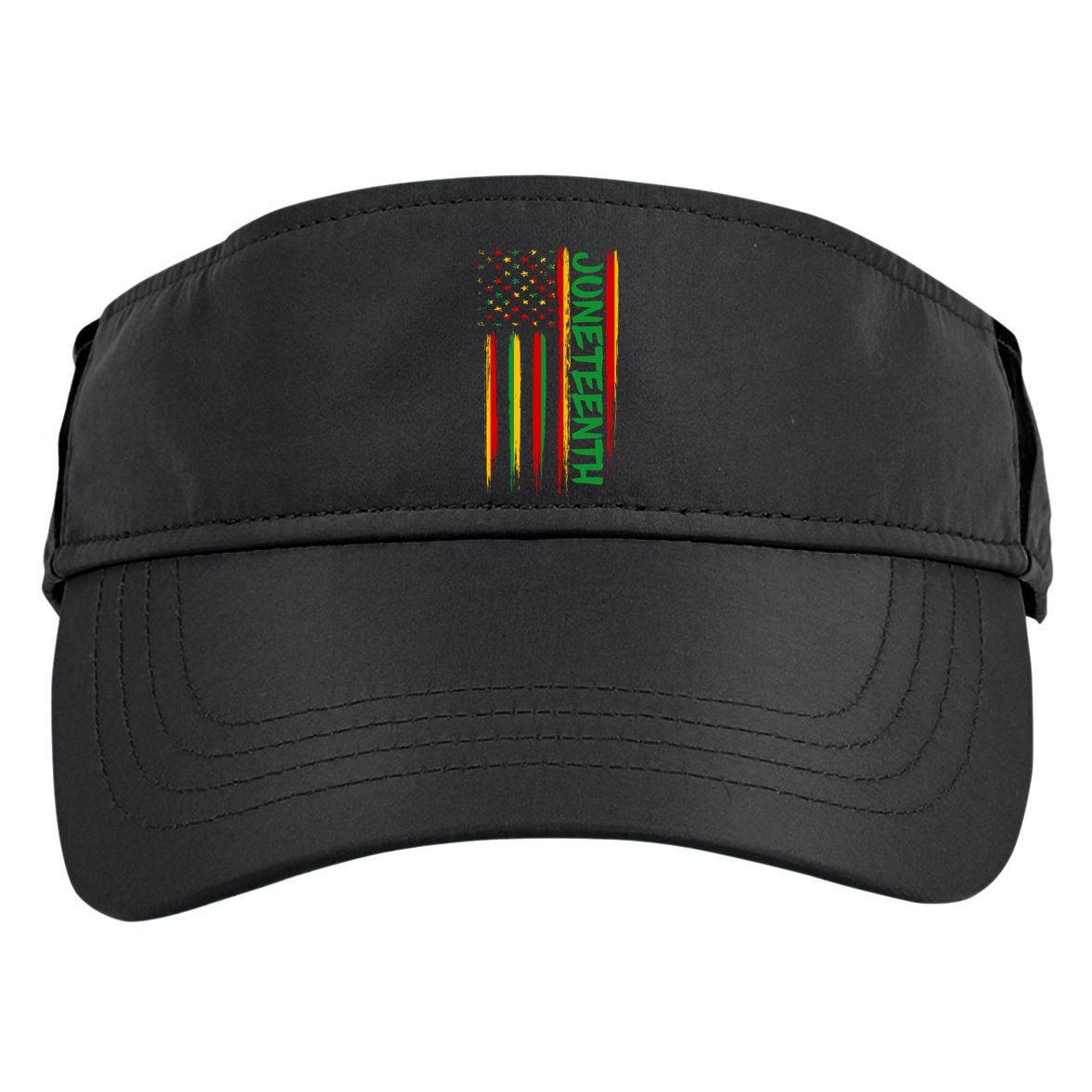 Juneteenth Red Gold Green USA Flag Adult Drive Performance Visor