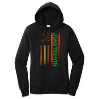 Juneteenth Red Gold Green USA Flag Women's Pullover Hoodie