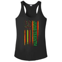 Juneteenth Red Gold Green USA Flag Ladies PosiCharge Competitor Racerback Tank