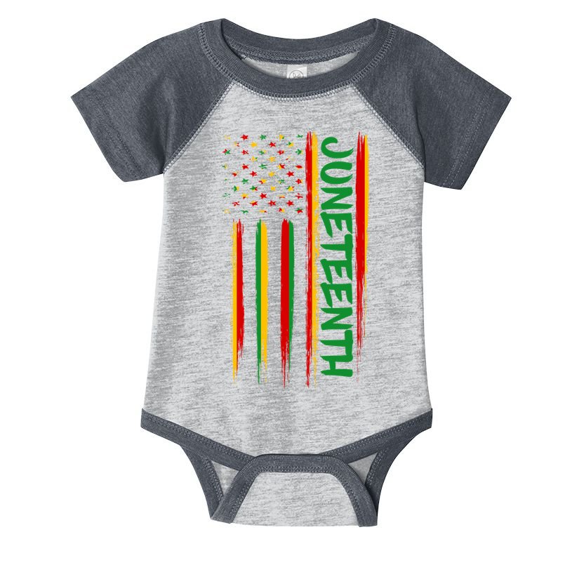 Juneteenth Red Gold Green USA Flag Infant Baby Jersey Bodysuit
