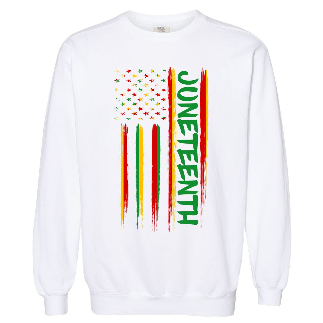 Juneteenth Red Gold Green USA Flag Garment-Dyed Sweatshirt