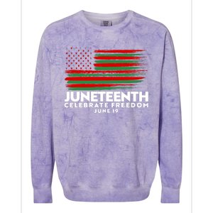 Juneteenth US Flag Celebrate Freedom June 19 Colorblast Crewneck Sweatshirt