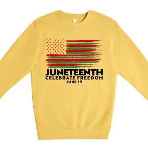 Juneteenth US Flag Celebrate Freedom June 19 Premium Crewneck Sweatshirt