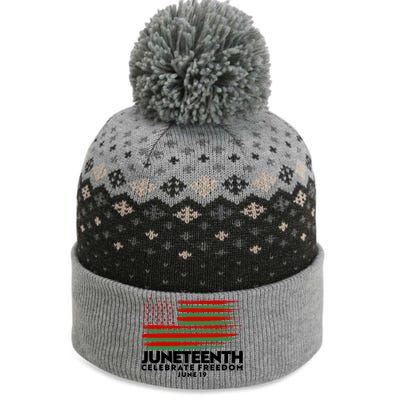 Juneteenth US Flag Celebrate Freedom June 19 The Baniff Cuffed Pom Beanie