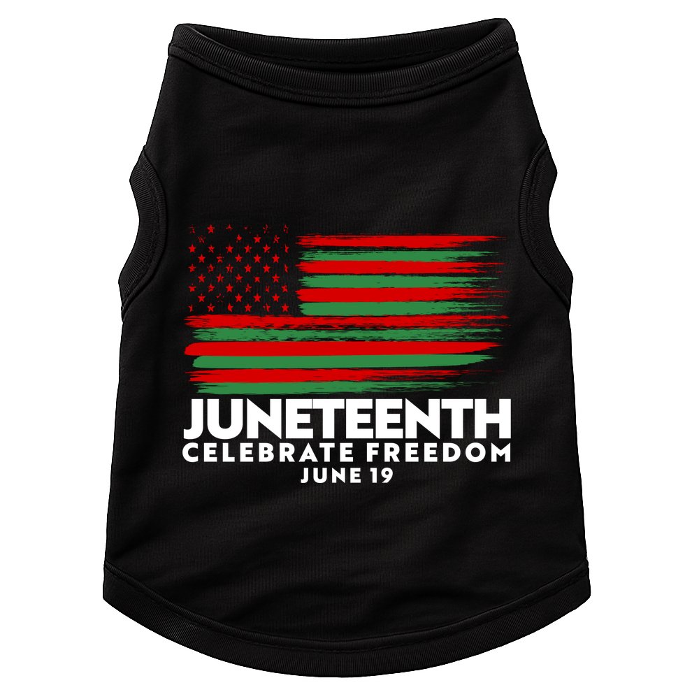 Juneteenth US Flag Celebrate Freedom June 19 Doggie Tank