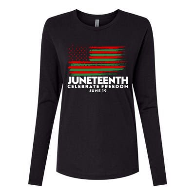 Juneteenth US Flag Celebrate Freedom June 19 Womens Cotton Relaxed Long Sleeve T-Shirt