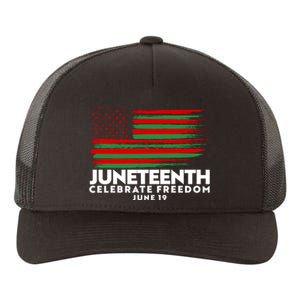 Juneteenth US Flag Celebrate Freedom June 19 Yupoong Adult 5-Panel Trucker Hat