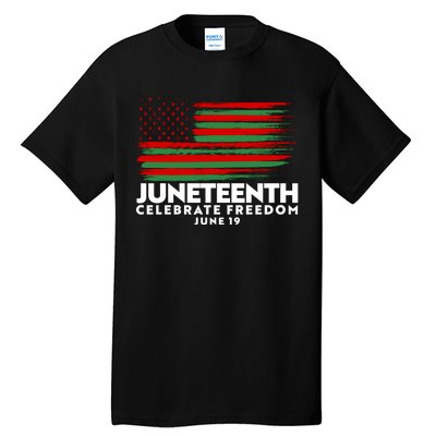 Juneteenth US Flag Celebrate Freedom June 19 Tall T-Shirt