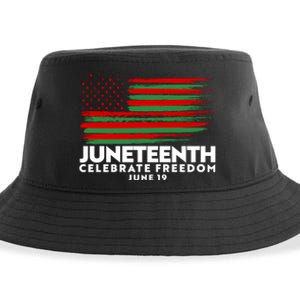 Juneteenth US Flag Celebrate Freedom June 19 Sustainable Bucket Hat