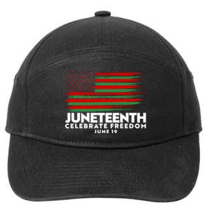 Juneteenth US Flag Celebrate Freedom June 19 7-Panel Snapback Hat