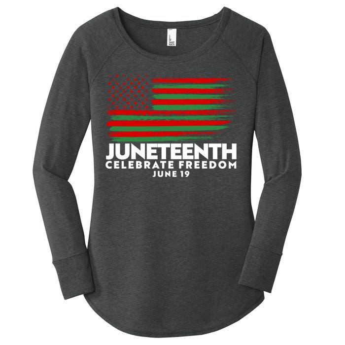 Juneteenth US Flag Celebrate Freedom June 19 Women's Perfect Tri Tunic Long Sleeve Shirt