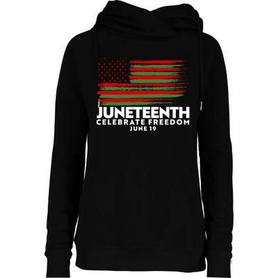 Juneteenth US Flag Celebrate Freedom June 19 Womens Funnel Neck Pullover Hood