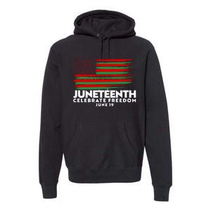 Juneteenth US Flag Celebrate Freedom June 19 Premium Hoodie