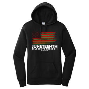 Juneteenth US Flag Celebrate Freedom June 19 Women's Pullover Hoodie