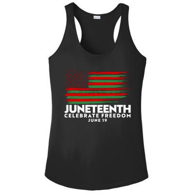 Juneteenth US Flag Celebrate Freedom June 19 Ladies PosiCharge Competitor Racerback Tank