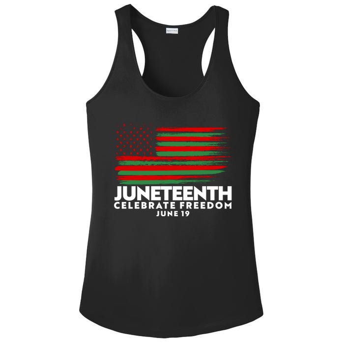 Juneteenth US Flag Celebrate Freedom June 19 Ladies PosiCharge Competitor Racerback Tank