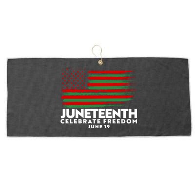 Juneteenth US Flag Celebrate Freedom June 19 Large Microfiber Waffle Golf Towel