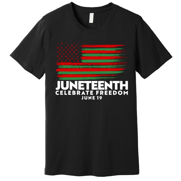 Juneteenth US Flag Celebrate Freedom June 19 Premium T-Shirt