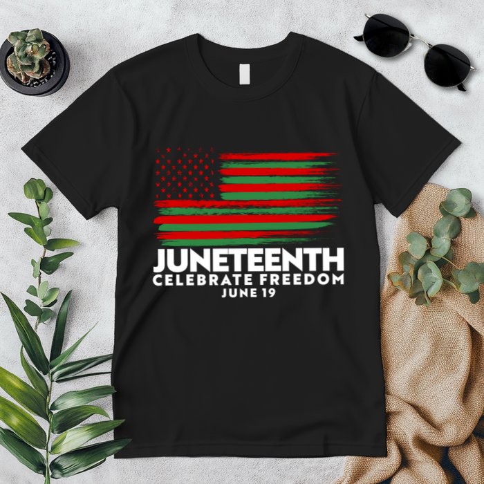 Juneteenth US Flag Celebrate Freedom June 19 Premium T-Shirt