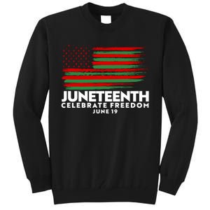 Juneteenth US Flag Celebrate Freedom June 19 Tall Sweatshirt