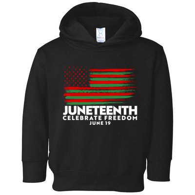 Juneteenth US Flag Celebrate Freedom June 19 Toddler Hoodie
