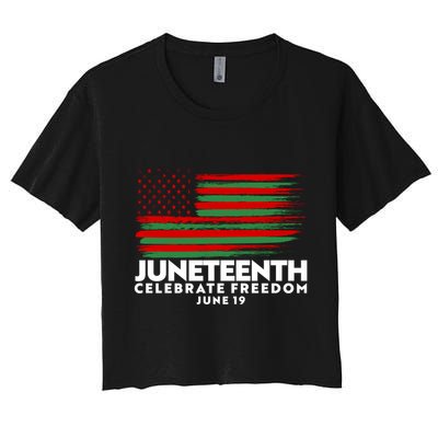 Juneteenth US Flag Celebrate Freedom June 19 Crop Top