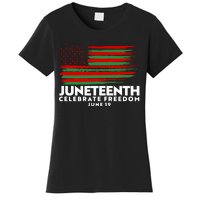 Juneteenth US Flag Celebrate Freedom June 19 Women's T-Shirt