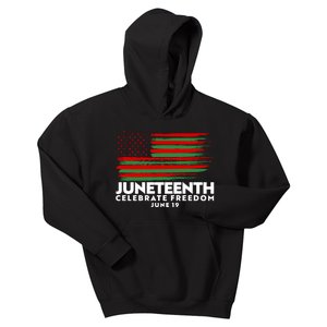 Juneteenth US Flag Celebrate Freedom June 19 Kids Hoodie