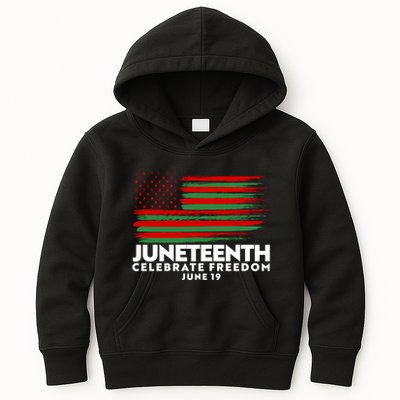 Juneteenth US Flag Celebrate Freedom June 19 Kids Hoodie