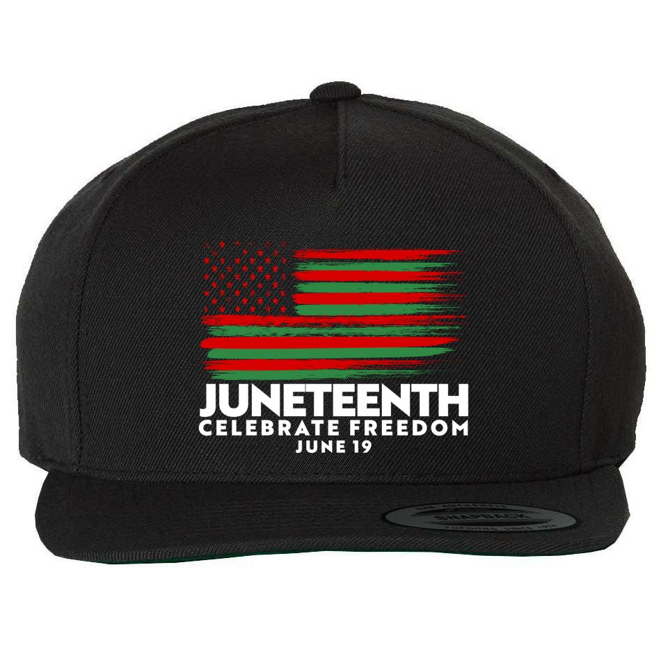 Juneteenth US Flag Celebrate Freedom June 19 Wool Snapback Cap