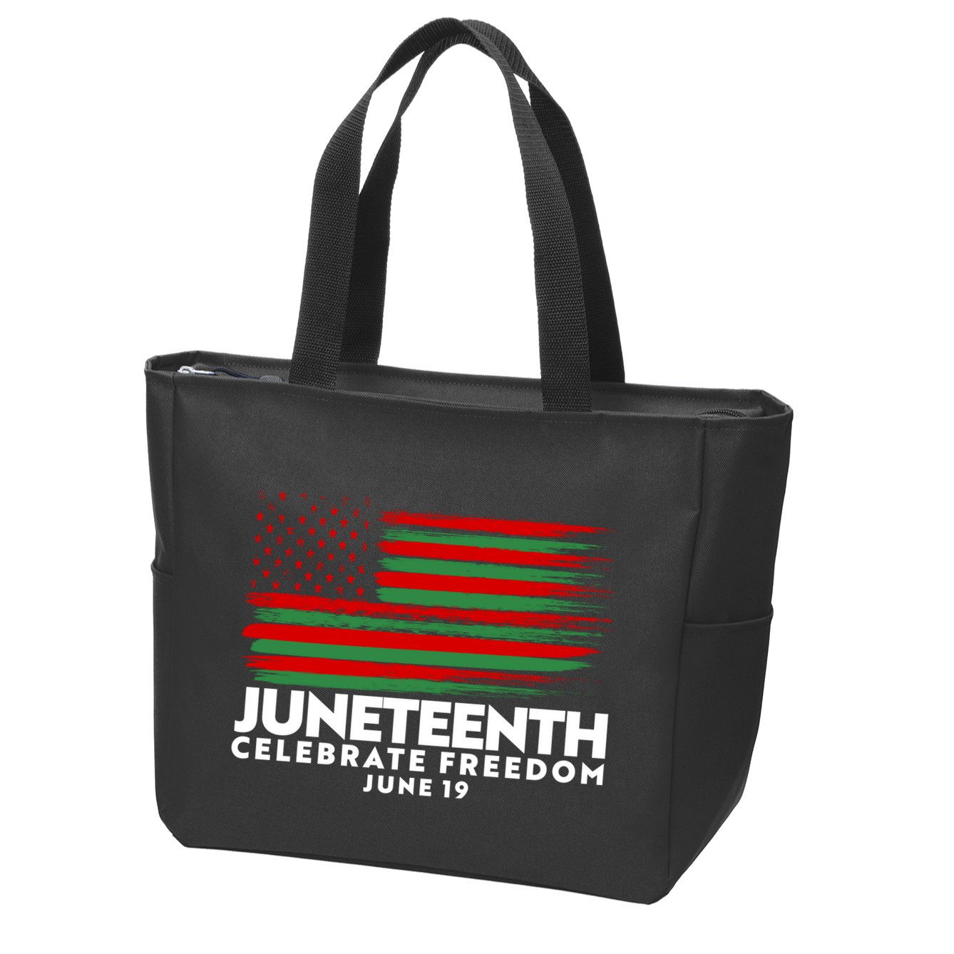 Juneteenth US Flag Celebrate Freedom June 19 Zip Tote Bag