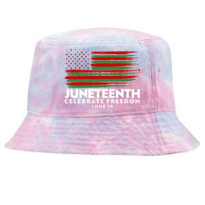 Juneteenth US Flag Celebrate Freedom June 19 Tie-Dyed Bucket Hat