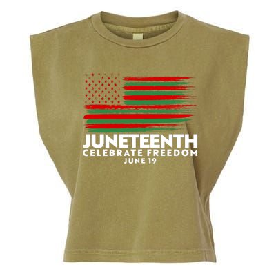 Juneteenth US Flag Celebrate Freedom June 19 Garment-Dyed Women's Muscle Tee