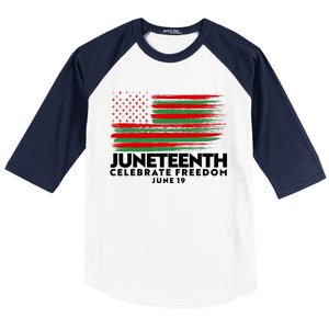 Juneteenth US Flag Celebrate Freedom June 19 Baseball Sleeve Shirt