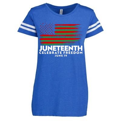 Juneteenth US Flag Celebrate Freedom June 19 Enza Ladies Jersey Football T-Shirt