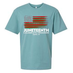 Juneteenth US Flag Celebrate Freedom June 19 Sueded Cloud Jersey T-Shirt