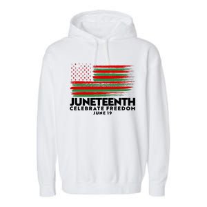 Juneteenth US Flag Celebrate Freedom June 19 Garment-Dyed Fleece Hoodie