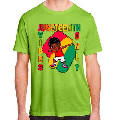 Juneteenth Vibes Only Dabbing African American Boys Adult ChromaSoft Performance T-Shirt