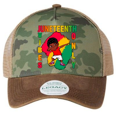 Juneteenth Vibes Only Dabbing African American Boys Legacy Tie Dye Trucker Hat