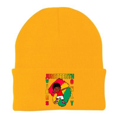 Juneteenth Vibes Only Dabbing African American Boys Knit Cap Winter Beanie