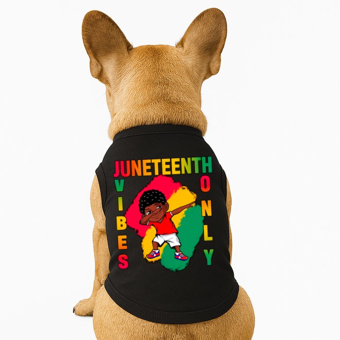 Juneteenth Vibes Only Dabbing African American Boys Doggie Tank