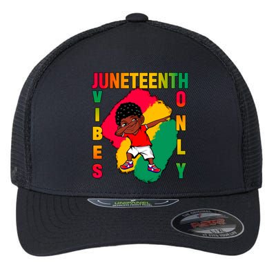 Juneteenth Vibes Only Dabbing African American Boys Flexfit Unipanel Trucker Cap