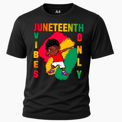 Juneteenth Vibes Only Dabbing African American Boys Performance Shirt