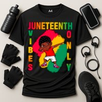 Juneteenth Vibes Only Dabbing African American Boys Performance Shirt