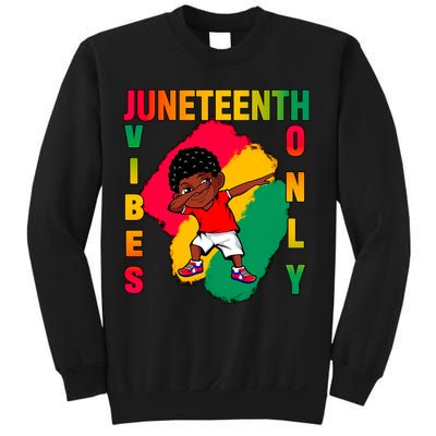 Juneteenth Vibes Only Dabbing African American Boys Sweatshirt