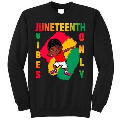 Juneteenth Vibes Only Dabbing African American Boys Sweatshirt