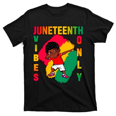 Juneteenth Vibes Only Dabbing African American Boys T-Shirt