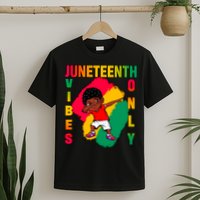 Juneteenth Vibes Only Dabbing African American Boys T-Shirt