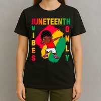 Juneteenth Vibes Only Dabbing African American Boys T-Shirt