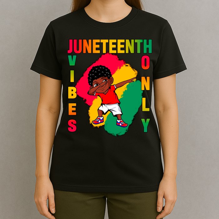 Juneteenth Vibes Only Dabbing African American Boys T-Shirt